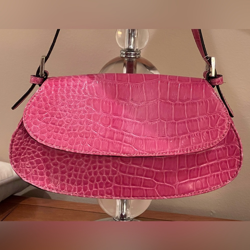Liz Claiborne Pink Crocodile Embossed Women's Bag